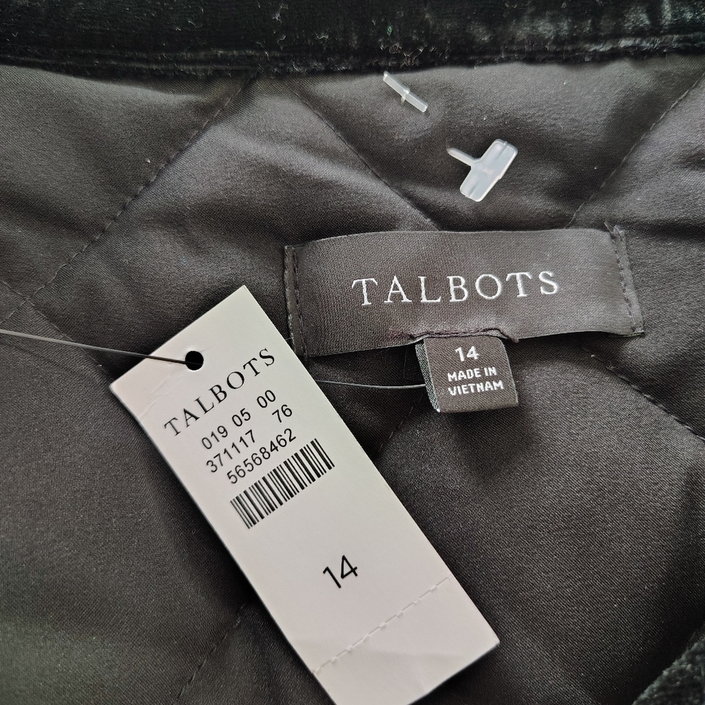 Talbot's Black velvet elegant Asymmetrical Jacket 14 - Picture 6 of 11